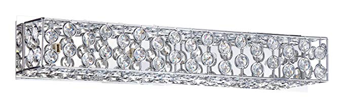 Kendal Lighting VF6600-4L-CH Palazzo 4-Light Vanity Fixture, Chrome Finish and Optic Crystal Jewels