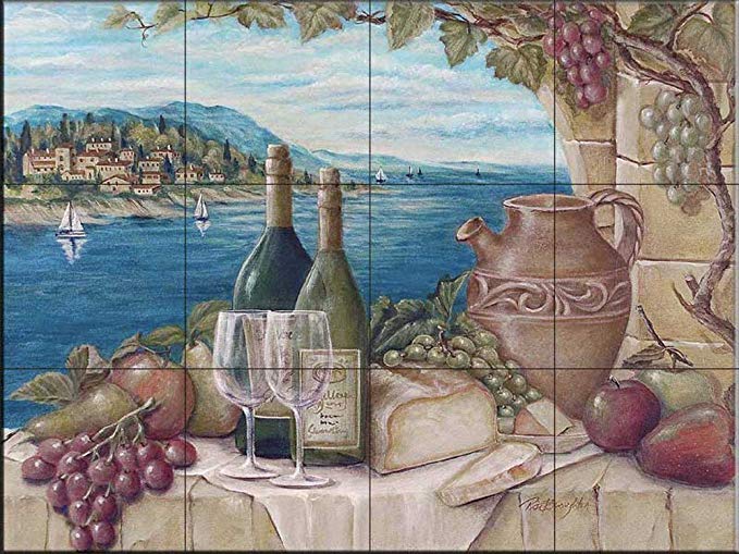 Ceramic Tile Mural - Bella Vista - by Rita Broughton - Kitchen backsplash / Bathroom shower