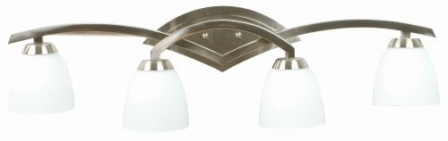 Craftmade 14035BN4 Vanity Light with Frosted Glass Shades, Brushed Nickel Finish