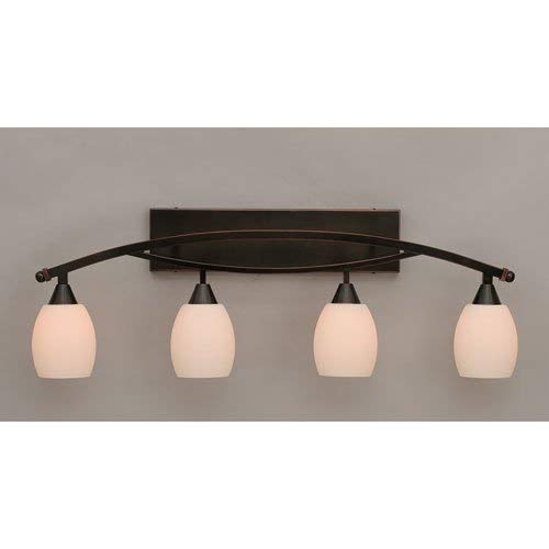 4-Light Bath Bar with 5 in. White Linen Shade
