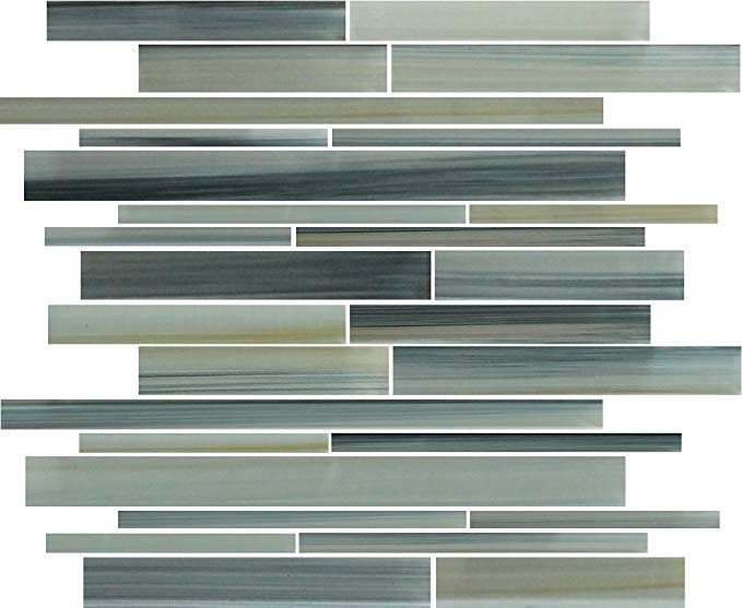 10 Sq Ft - Beach Break Hand Painted Linear Glass Mosaic Tiles