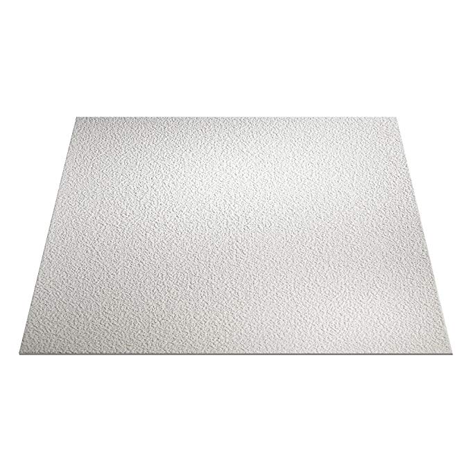 Genesis Easy Installation Stucco Pro Lay-In White Ceiling Tile/Ceiling Panel, Carton of 12 (2' x 2' Tile)