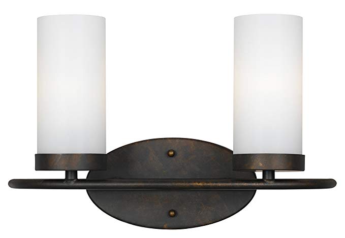Crystorama Lighting 9262-EB Vanity with Frosted White Glass Shades, English Bronze