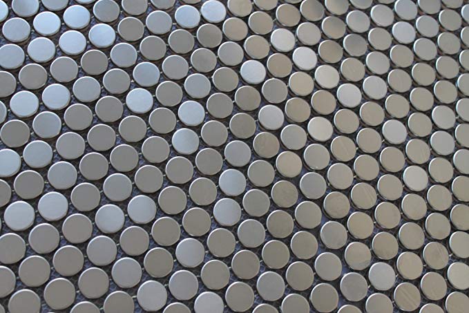 10 Square Feet - Stainless Steel Penny Round Mosaic Tiles