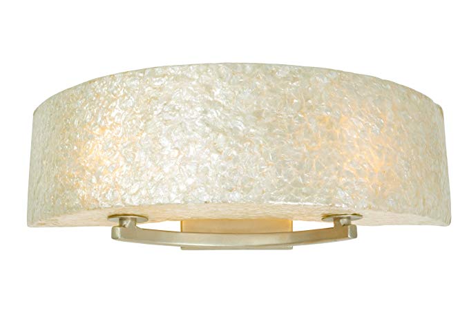 Varaluz 173B02A Radius 2-Light Vanity - Gold Dust Finish with Crushed Natural Sustainable Capiz Shell