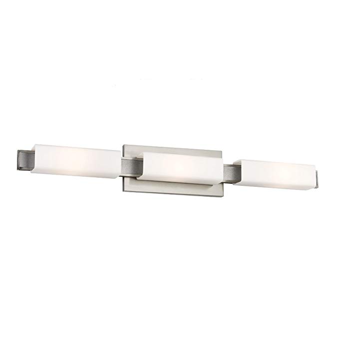 Feiss VS50003-BS Talia Glass Wall Vanity Bath Lighting, Satin Nickel, 3-Light (33