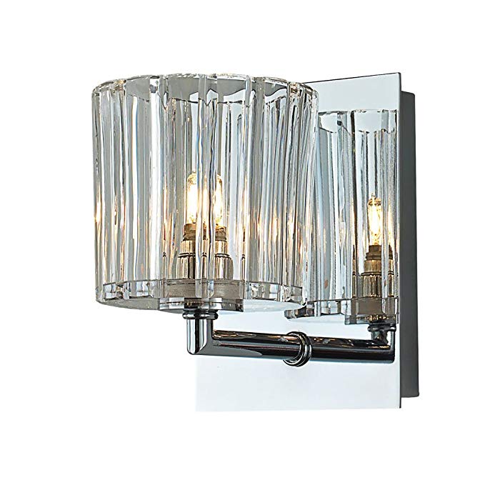Alico Lighting BV4001-0-15 Vanity, Chrome Finish with Clear Glass Shades