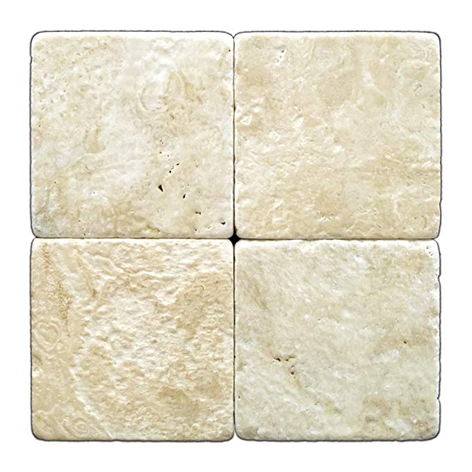 Durango Cream 6 X 6 Travertine Tumbled Tile - Lot of 50 sq. ft.