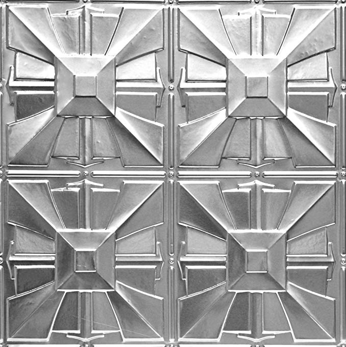 Shanko CH314DA Pattern 314 Authentic Pressed Metal Wall and Ceiling Tiles, 20 sq. ft., Chrome