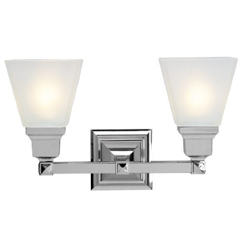 Livex Lighting 1032-05 Mission 2 Light Vanity Polished Chrome with Frosted Glass