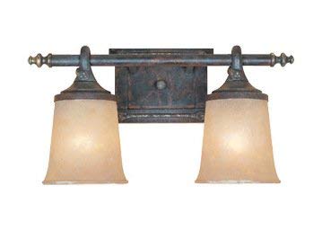 Weathered Saddle Two Light Down Lighting 17.5in. Wide Bathroom Fixture from the Austin Collection