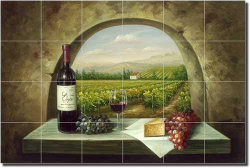 Vineyard View - Vineyard Wine Ceramic Tile Mural 17