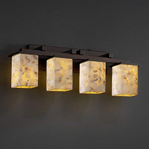 Justice Design ALR-8674-15-DBRZ, Alabaster Rocks Montana Reversible Vanity Light, 4LT, 240w, Bronze