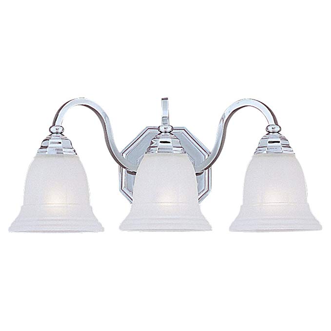 Sea Gull Lighting 4059-05 Blakely Three-Light Vanity, Chrome Finish with Etched Faceted Glass
