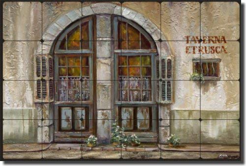Tuscan Tavern by Ginger Cook - Tumbled Marble Tile Mural 24