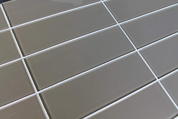 10 Sq Ft of Manhattan Brown 4x12 Glass Subway Tiles
