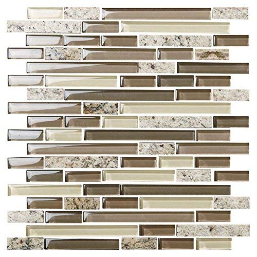HYH 8mm Thickness Electroplated Glass Mesh-mounted Mosaic Tile Sheet for Kitchen Backsplash Bathroom Wall and Swimming Pool 12 In. X 12 In.(DK-MG154898198SRE) Lot of 11 Sheets