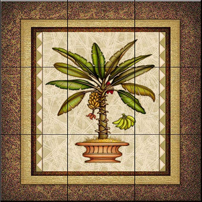 Ceramic Tile Mural - Palm Tree 2 - by Dan Morris - Kitchen backsplash / Bathroom shower
