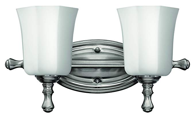 Hinkley 5012BN Traditional Two Light Bath from Shelly collection in Pwt, Nckl, B/S, Slvr.finish,