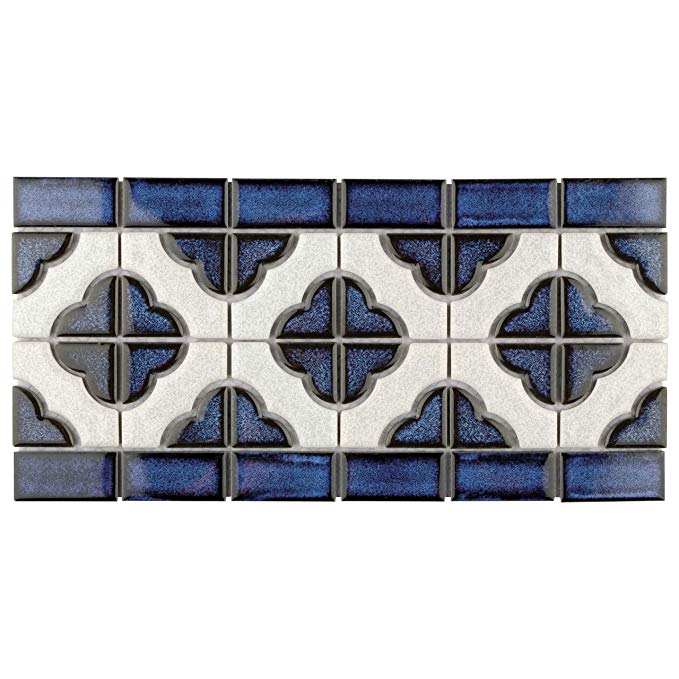 SomerTile FXLPALCB Castle Porcelain Mosaic Floor and Wall Tile, 5.75